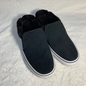 Eddie Bauer Black Fur-Lined Slip On Sneakers